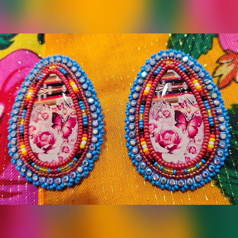 Beautiful Native American Powwow Earrings. Handmade.